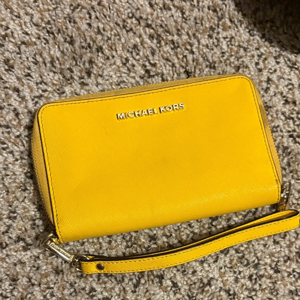 Michael Kors Sunflower Yellow Wristlet
